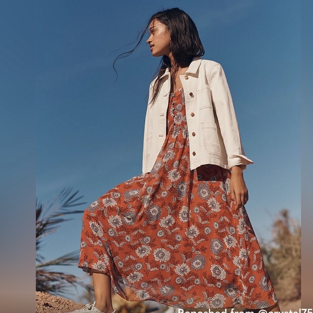 Madewell chiffon floral midi sz 10